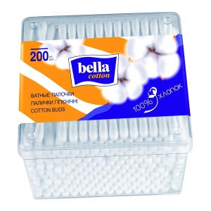 Палочки ватные BELLA 200шт шкатулка 1/48 Палочки ватные BELLA 200шт шкатулка 1/48