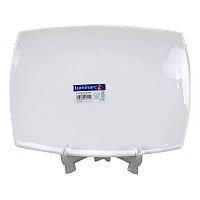 Блюдо из стекла 35см КВАДРАТО БЕЛЫЙ прямоугольное Luminarc D6413