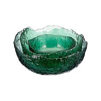 Набор салатников зеленое стекло 3шт 13см/16см/19см DELI GLASS Regent DX40AG/L3