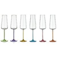 Набор фужеров для шампанского 6шт 210мл ALEX RAINBOW FRESH декорированные Crystalex 40950/210/338335