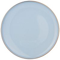 Тарелка обеденная керамика 26,5см SOLO бледно-голубой Bronco 577-159