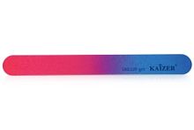 Пилочка для ногтей 18см KAIZER шлифовочная дерев. основа прямая (розово-голубой) 703144