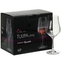Набор бокалов для вина 6шт 450мл TULIPA OPTIC декорированные Crystalex 40894/36/450