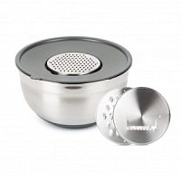 Миска нерж. сталь 5,0л 26см GRATE IT с крышкой+3 терки Attribute ASG005