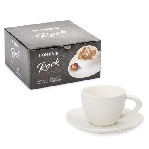 Чайная пара фарфор 200мл ROCK WHITE Domenik DM8016