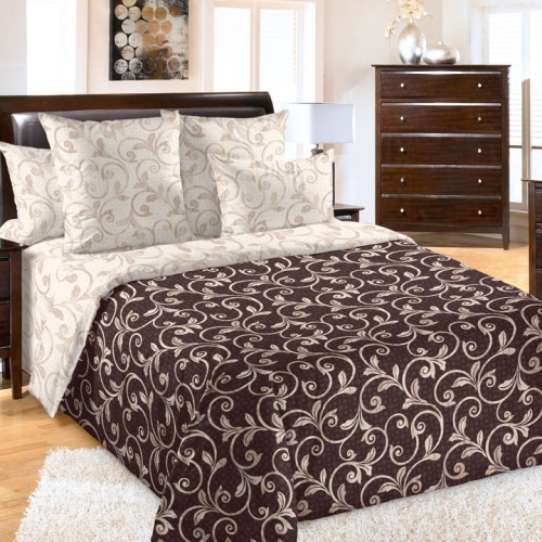 Покрывало 210*240см перкаль СИРИУС-1 коричневый Текс Дизайн П240210