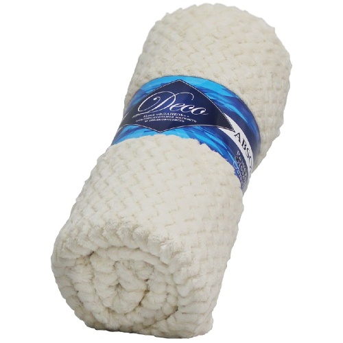 Плед 150*200см фланель S-Змейка МОЛОЧНЫЙ Absolute TF FNJ ML 1520 11-0105