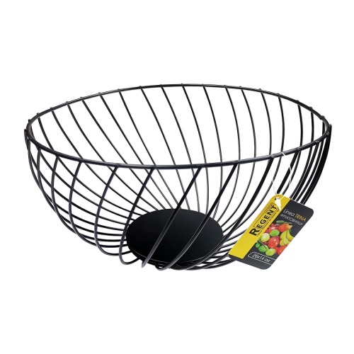 Фруктовница стальная 26*14см TRINA BLACK Regent 93-TR-01-23