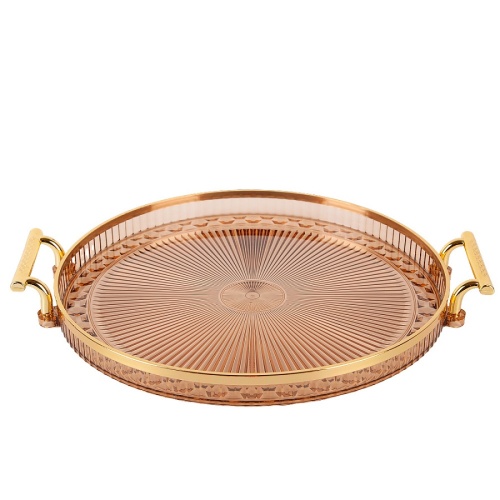 Поднос акрил 27см КОРИЧНЕВЫЙ с ручками Nouvelle Home 9904581-3 Поднос акрил 27см КОРИЧНЕВЫЙ с ручками Nouvelle Home 9904581-3