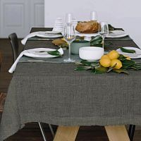 Скатерть рогожка 145*220см ГРАФИТ рис. 60008-2 Vse Doma