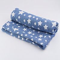 Плед 140*200см жаккард ЗВЕЗДЫ джинсовый Votex Home