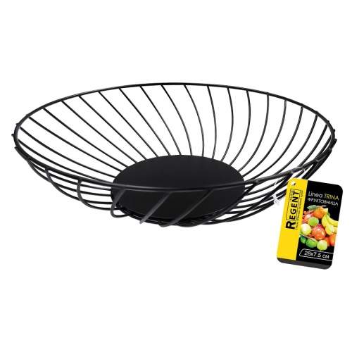 Фруктовница стальная 28*7,5см TRINA BLACK Regent 93-TR-01-24
