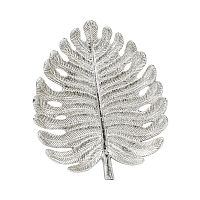 Блюдо из металла 20,8*17,3*2,8см ПАЛЬМОВЫЙ ЛИСТ серебро Магамакс Fancy20