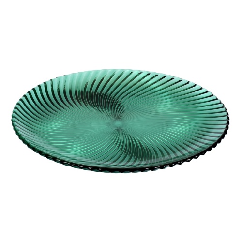 Блюдо из стекла 32см DELI GLASS ЗЕЛЕНЫЙ сервировочное Regent EQ2002-5G/L1