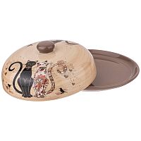 Блюдо для блинов керамика 23*10см ПАРИЖСКИЕ КОТЫ с крышкой Agness 358-1728