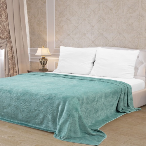 Плед 150*200см фланель D-Дамаск ЗЕЛЕНЫЙ Absolute TF FNE GR3 1520 16-5907