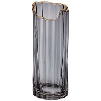 Ваза стекло 25см GOLDEN EDGE SMOKY Agness 887-237