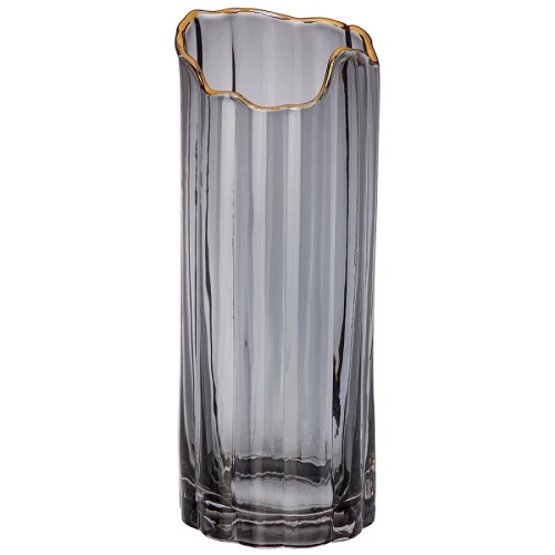 Ваза стекло 25см GOLDEN EDGE SMOKY Agness 887-237