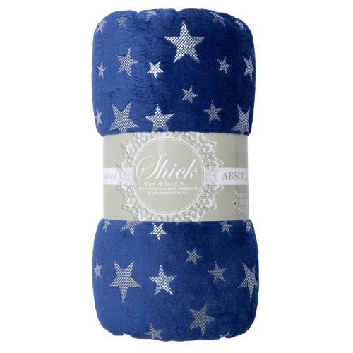 Плед 150*200см фланель Stars СИНИЙ Absolute TF FNL BL-SL 1520 19-3952