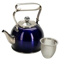Чайник нерж. сталь 0,8л Regent PROMO Blue с ситечком складная ручка индукция 94-1510