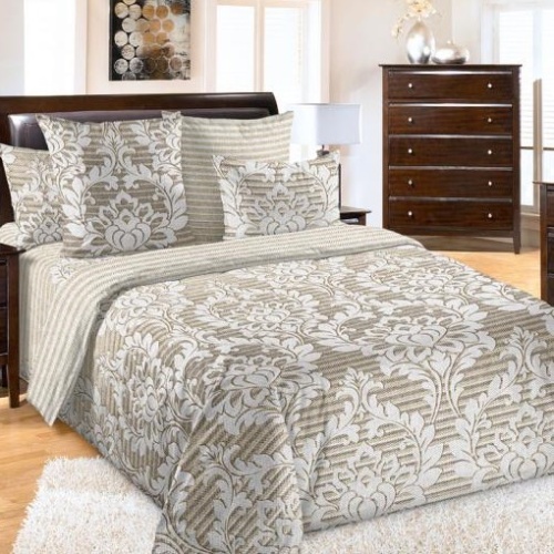 Покрывало 180*210см перкаль ДЖЕССИ-1 бежевый Текс Дизайн П180210