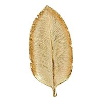 Блюдо из металла 28*13,2*2,5см ПАЛЬМОВЫЙ ЛИСТ золото Магамакс Fancy19