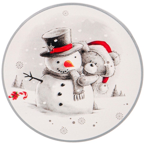 Подставка под горячее 11см С НОВЫМ ГОДОМ СНЕГОВИК И МИШКА Agness 358-2128