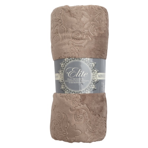 Плед 150*200см фланель D-Дамаск КОРИЧНЕВЫЙ Absolute TF FNE BR2 1520 18-1017