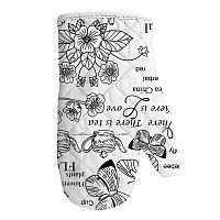 Прихватка-рукавица рогожка 18*28см ВЕРСАЛЬ (белый) рис. 30098-2 Гретта