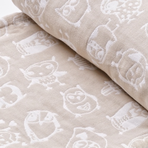 Плед 140*200см жаккард СОВЫ бежевый Votex Home