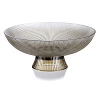 Уценка Фруктовница на ножке 26см DELI GLASS коричневый Regent EX6001-10A/L1S