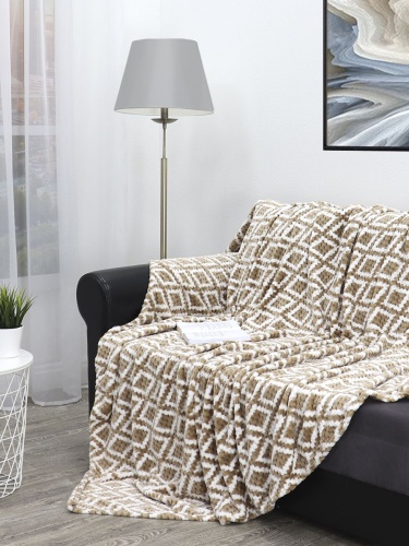 Плед 200*220см фланель СЕРО-БЕЖЕВЫЙ Absolute TF FNJp BE-GY1 2022 16-1320