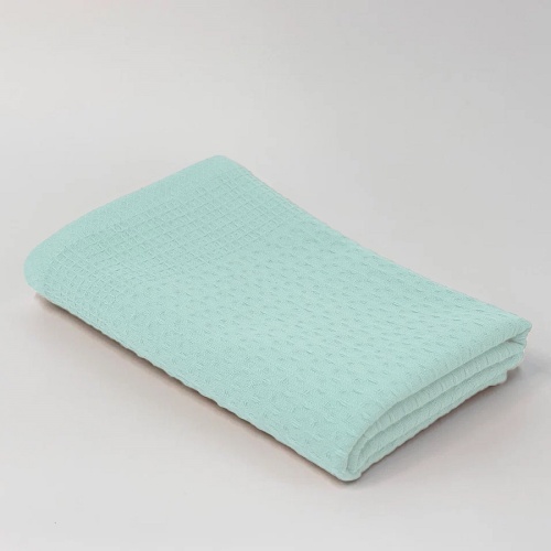 Полотенце вафельное 70*145см ДЕМЕТРА 220г/м2 голубая мята Он и Она