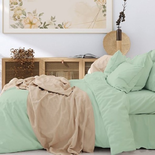 КПБ Евро поплин 50*70см однотонный ЗЕЛЕНЫЙ ЧАЙ Хлопковый Рай