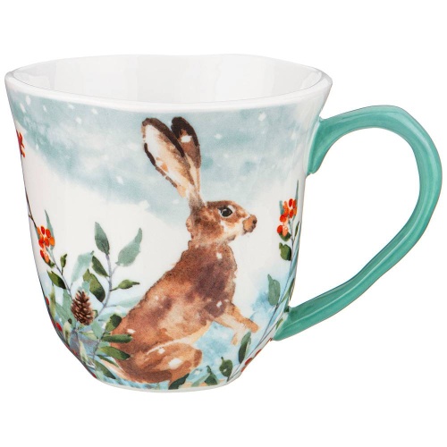 Кружка фарфор 450мл ЗИМНЯЯ СКАЗКА ЗАЯЦ Lefard 409-162