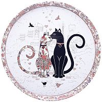 Поднос метал. 33см ПАРИЖСКИЕ КОТЫ Agness 898-040