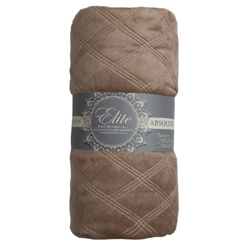 Плед 200*220см фланель C-Клетка КОРИЧНЕВЫЙ Absolute TF FNE BR2 011/2022 NC