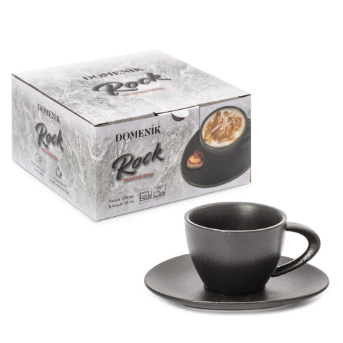 Чайная пара фарфор 200мл ROCK BLACK Domenik DM8026