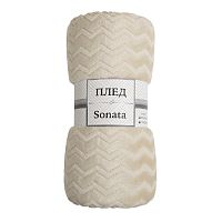 Плед 200*220см фланель БЕЖЕВЫЙ Sonata TF FNZ BE11 004/2022 NC