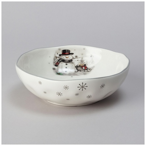 Салатник керамика 17см С НОВЫМ ГОДОМ СНЕГОВИК Agness 358-2248
