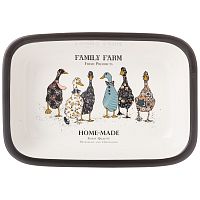 Блюдо из фарфора 24*16см FAMILY FARM ГУСИ прямоугольное Lefard 263-1258