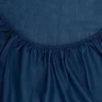 Простыня на резинке 180*200см борт 30см тенсель ESSENTIAL темно-синий Tkano