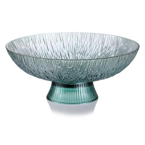 Фруктовница на ножке 26см DELI GLASS зеленый Regent EX6001-10B/L1G