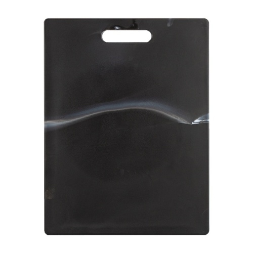 Доска разделочная пластик 30*20см MARBLE Black с ручкой Attribute ABX145