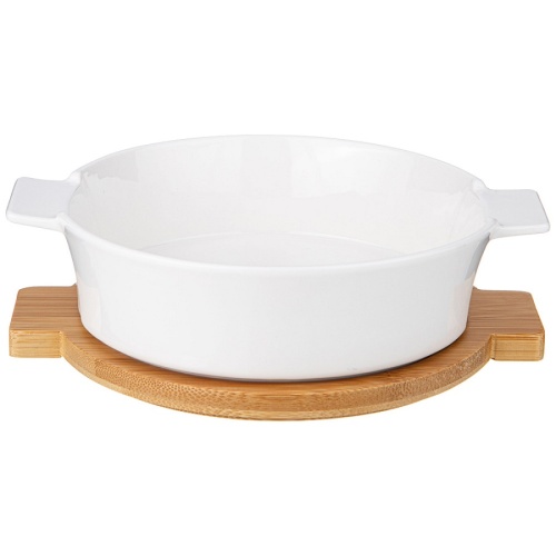 Салатник фарфор 21,9*18,1*6,2см NATIVE с ручками на подставке Lefard 761-081