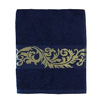 Полотенце махровое 70*135см ЗОЛОТАЯ ОСЕНЬ 400г/м2 темно-синий Al-Teks