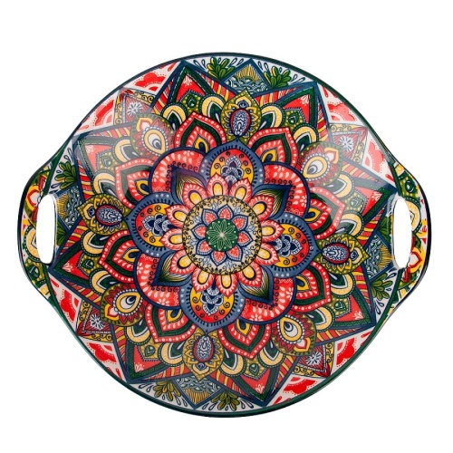 Блюдо из фарфора 22,5*20,5см ARABESQUE круглое с ручками Nouvelle Home 0860082