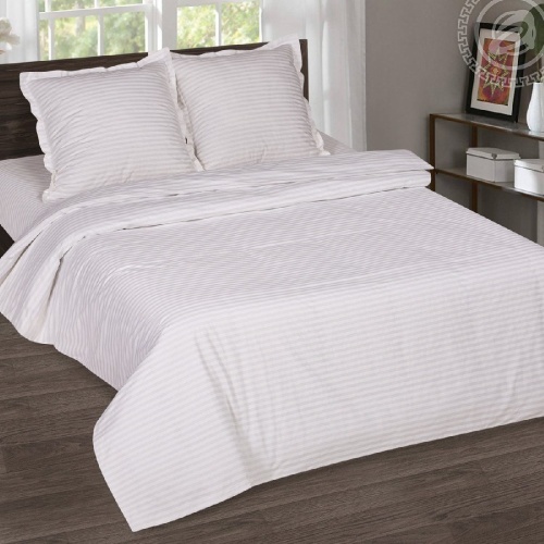 КПБ 2,0сп (европростыня) поплин 70*70см ОТЕЛЬ белый Арт Постель