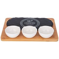 Набор для сыра 5пр FROMAGE (блюдо+3 соусника+подставка) Lefard 474-226