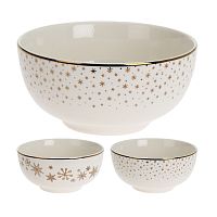 Салатник фарфор 13,5см 600мл СНЕЖИНКИ 2 дизайна Купман 628110660